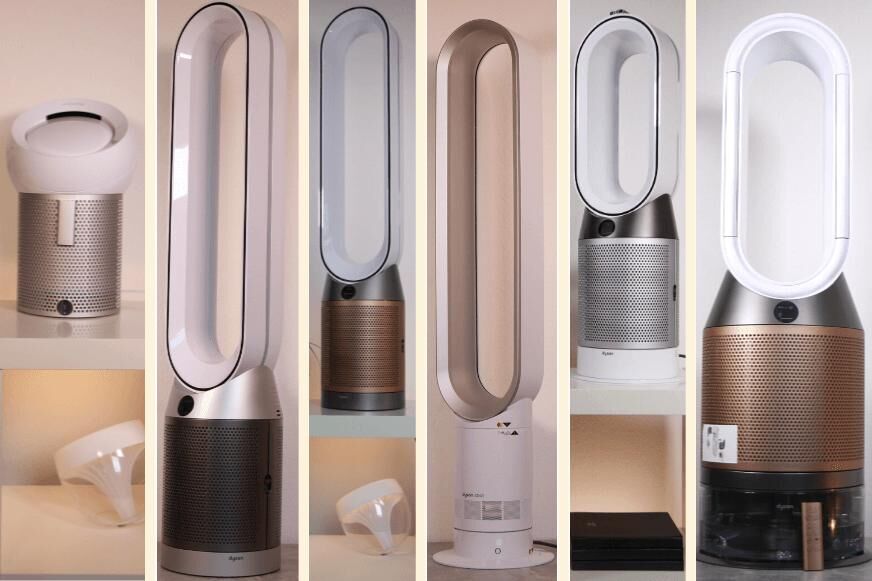 Verschiedene Arten von Ventilatoren stehen nebeneinander im Test und Vergleich.